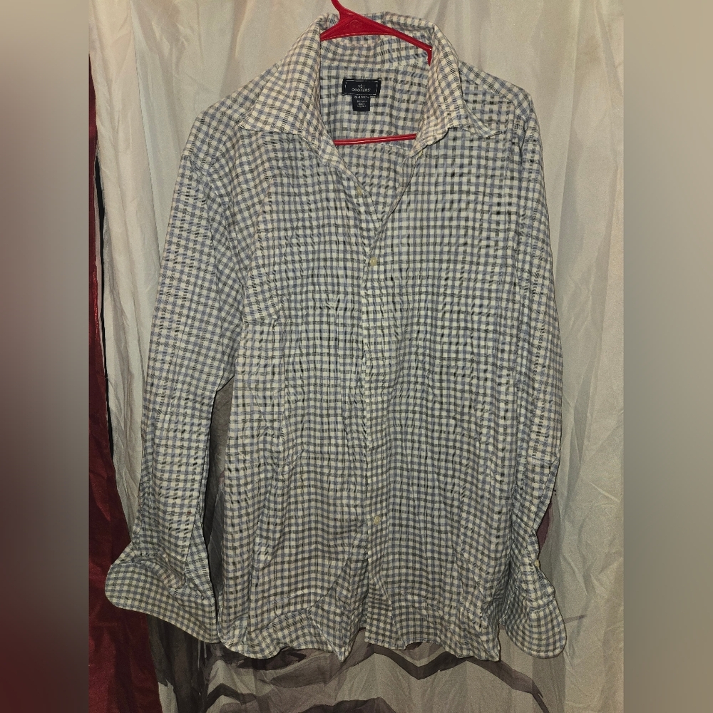 Dockers mens button up XL blue white